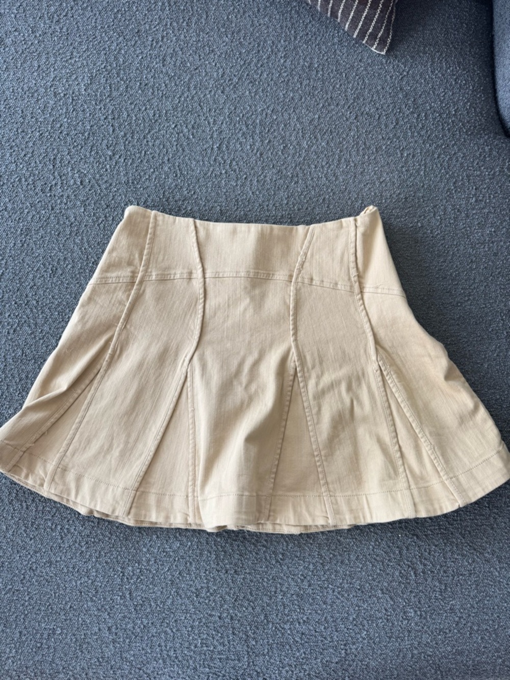 Anthropologie Waisted Panel Mini Skirt NWT Tan Size Large